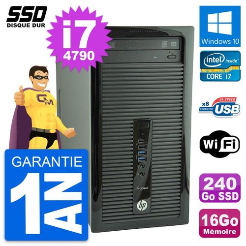 PC Tour HP ProDesk 400 G1 Intel Core i7-4790 RAM 16Go SSD 240Go Windows 10 Wifi