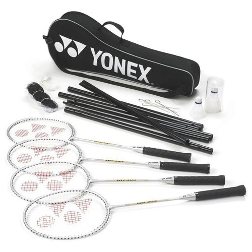 Kit Badminton Yonex Set Badminton 4 Joueurs Avec Filet Gris Clair
