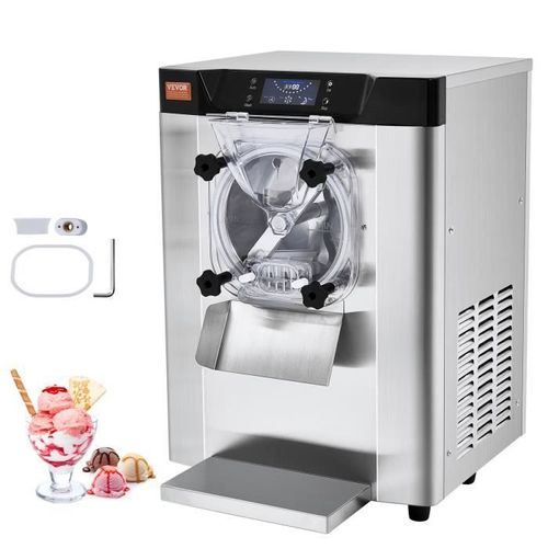 Sorbetière Commerciale Rendement-VEVOR-12 L-h, Turbine à Glace 1295 W Saveur Unique-refroidissement Automatique, pour Snack-bars