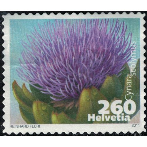 Suisse 2011 Sans Gomme Used Artichaut En Fleur Cynara Scolymus Su