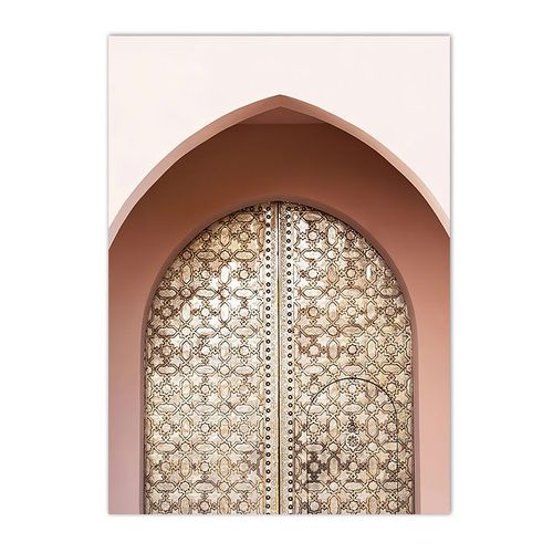 Toile D'art Mural De Calligraphie Arabe En Or, Peinture De Porte De Mosquée Du Maroc, Affiche Islamique Moderne, Photos Murales, Décor De Salon Sans Cadre¿40x40cm