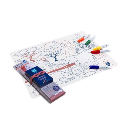 Kit Set Silicone Et 5 Feutres Wildlife Savanne