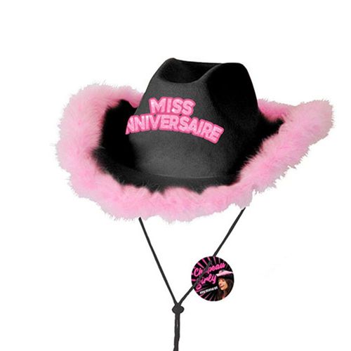 Chapeau Girly Miss Anniversaire Noir