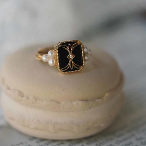 Bague Originale En Agate Noire Pour Femmes, Anneau Ouvert Et Réglable, Style Ethnique Rétro, Breloque Compacte, Marque De Bijoux En Argent, Nouvelle Collection