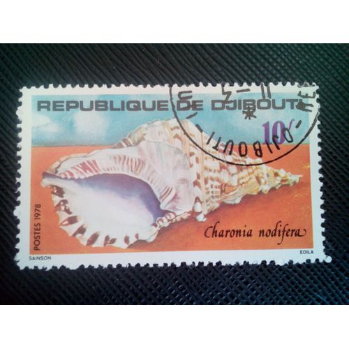 Timbre Djibouti Yt 486 Knobby Triton (Charonia Nodifera) 1978 ( 040505 )