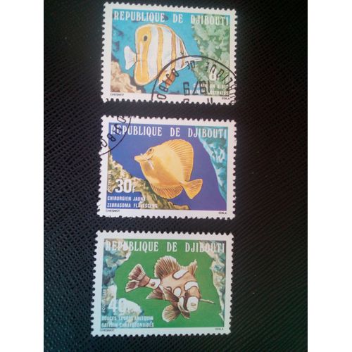 Timbre Djibouti Yt 488 A 490 Séries: Des Poissons 1978 ( 040505 )