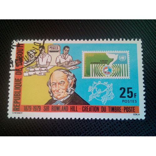 Timbre Djibouti Yt 499 Rowland Hill 100e Anniversaire De La Mort 1979 ( 040505 )