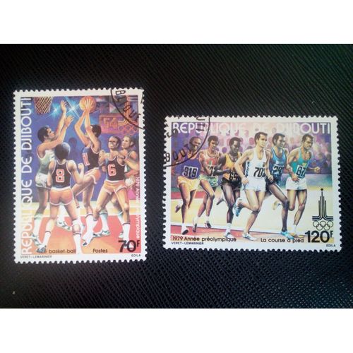Timbre Djibouti Yt 509 - 510 Jeux Olympiques D'été De Moscou 1979 ( 040505 )
