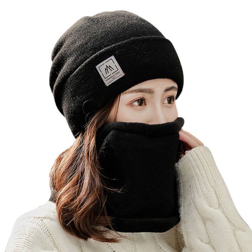 cagoule polaire thermique pour le sport d'hiver, 2 pièces/ensemble, couvre-chef, masque facial coupe-vent pour le cyclisme, le Ski, le Snowboard