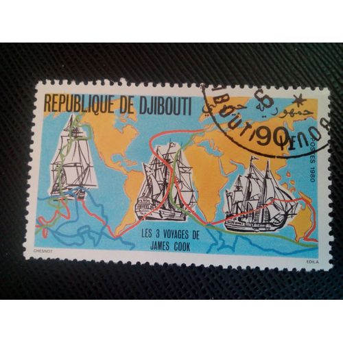 Timbre Djibouti Yt 526 Bicentenaire Du Capitaine Cook 1980 ( 040505 )