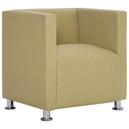 Fauteuil Chaise Siège Lounge Design Club Sofa Salon Cube Vert Polyester Helloshop26 1102270/2