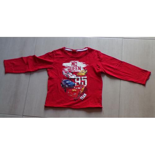 T-Shirt Manches Longues Rouge Cars Taille 5-6 Ans