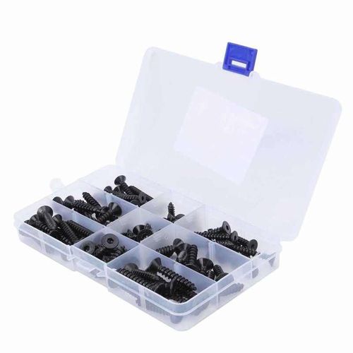Jeu De Vis Taraudeuses Noires À Tête Fraisée, Outils Manuels, Accessoires De Quincaillerie, Vis À Six Pans Creux, 90 Pièces