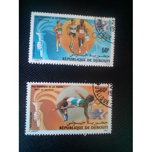 Timbre Djibouti Yt Pa 204 - 205 Jeux Olympiques 1984 ( 040505 )
