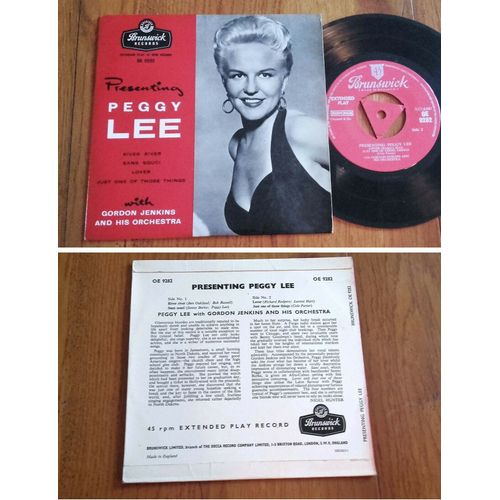 Rare U.K Ep 45t Rpm (7") Peggy Lee (1956)