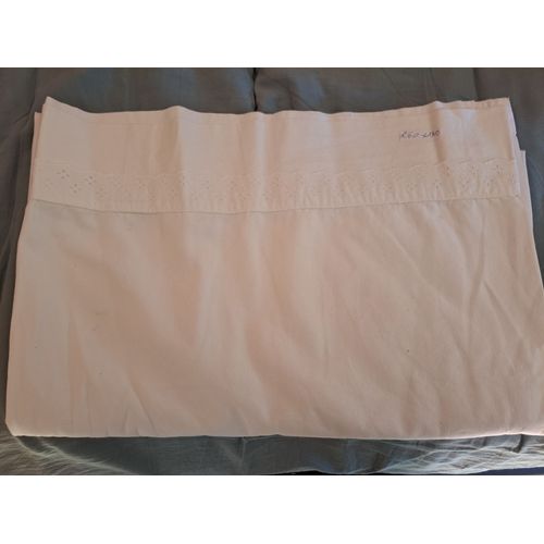 Drap De Dessus Ancien Bordure Dentelle 2 Personnes