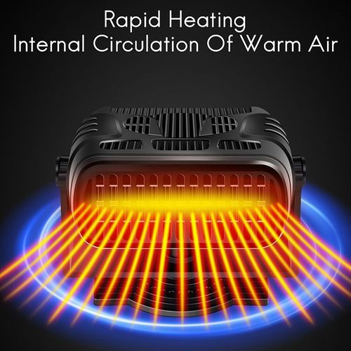 Chauffage Portable Ventilateur De Refroidissement Auto Voiture Dégivreur Anti-Buée 200 W Pare-Brise 360 ??Degrés Rotation 12 V