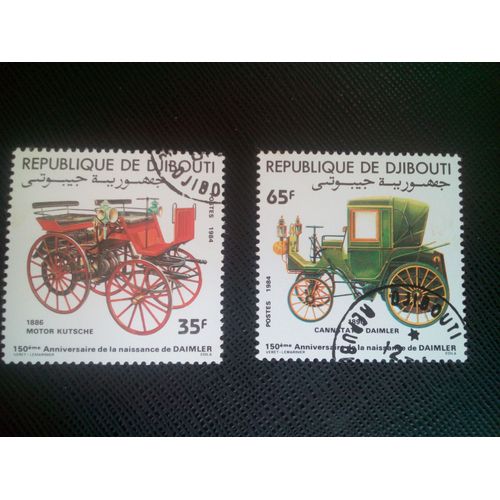Timbre Djibouti Yt 591 - 592 Gottlieb Daimler 1984 ( 040505 )
