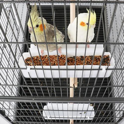 Yaheetech Grande Cage Oiseau sur Pied Volière Canaries Perroquet Grosses  Perruches Cacatoès Ara Cage Oiseaux sur roulettes 2 Étages avec Support 79  x 52 x 132 cm : : Animalerie