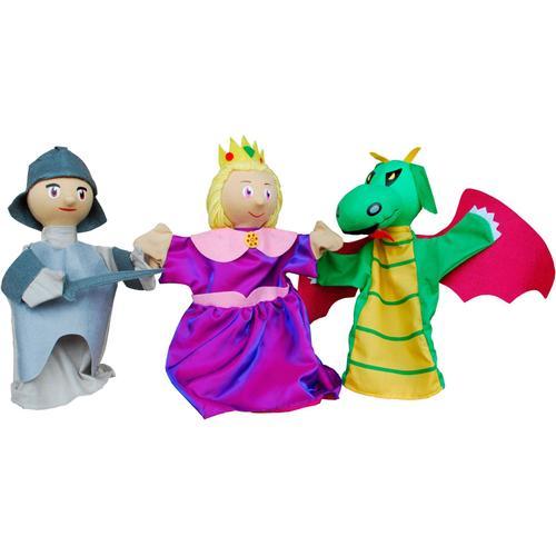 Au Sycomore Coffret Marionnette Princesse, Chevalier Et Dragon