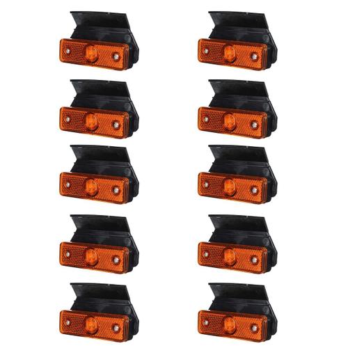 10 Pièces 12 V 24 Led Feux De Position Latéraux Voiture Clignotants Camion Pour Remorques Camions