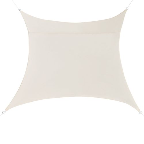 Voile Toile D'ombrage De Protection Polyester Polyuréthane Carré 2x2 M Beige Helloshop26 03_0004579