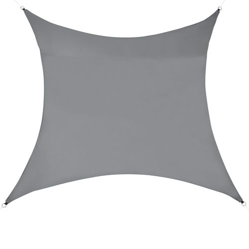 Voile Toile D'ombrage De Protection Polyester Polyuréthane Carré 2x2 M Gris Foncé Helloshop26 03_0004587
