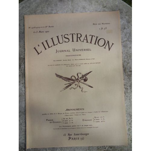 Illustration (L') N° 4018 Du 06/03/1920