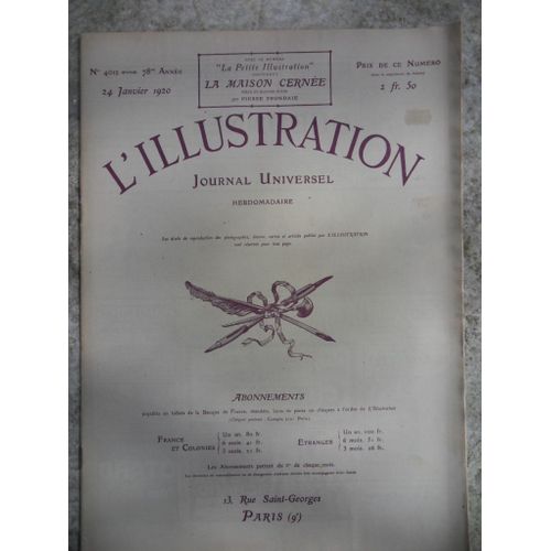 Illustration (L') N° 4012 Du 24/01/1920