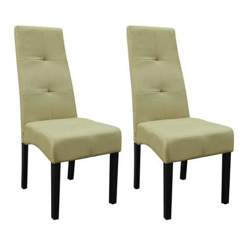 Dallas - Lot De 2 Chaises Vert Clair Capitonnées