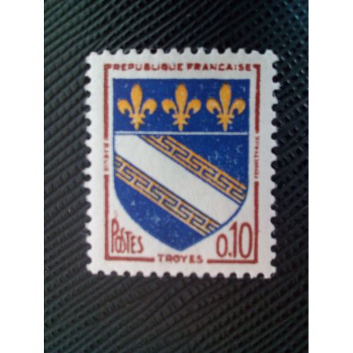 Timbre France Yt 1353 Armoiries Troyes 1963 ( 050505 )