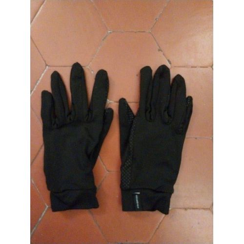Gants D'équitation Jersey Polyester Noir Fouganza