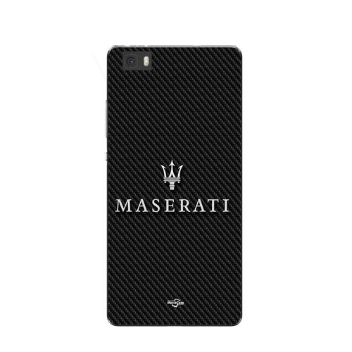 Coque Huawei P8 Lite Maserati Blanc Fond Carbonne