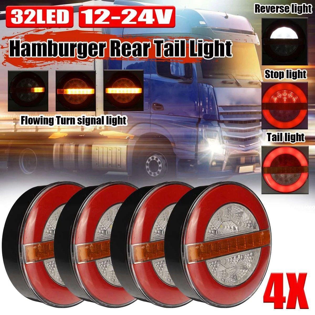 4x 12-24v 32 Led Remorque Hamburger Arrire Feu Conduite Arr... - 2