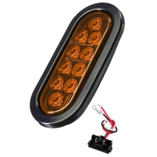 Ampoules Ovales De Voiture 10 Led, Feux Freinage Avec Prise 12 V, Clignotants Universels Pour La Plupart Des Voitures, Camions, Remorques Jaunes