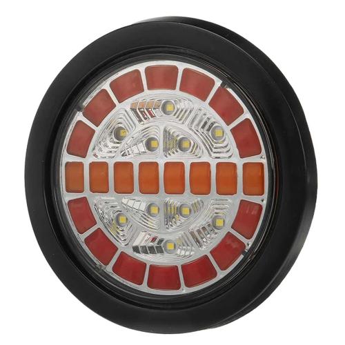 Feux Arrière De Remorque Camion Rond 32 Led Clignotant Séquentiel Frein Lampe Recul Lumière Stroboscopique Bateau Atv Feu Voiture