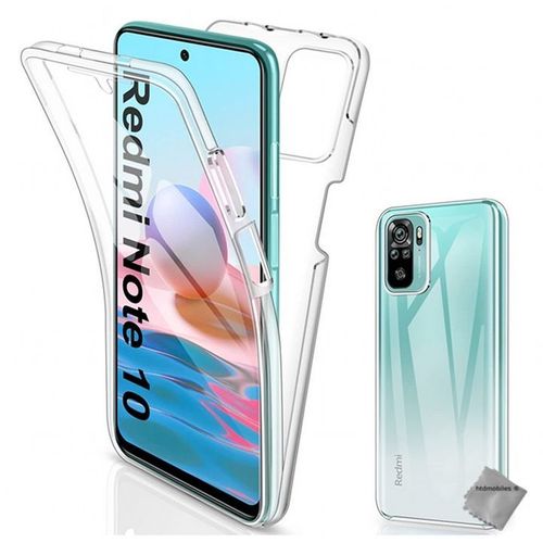 Housse Etui Coque Silicone 360 Integrale Xiaomi Redmi Note 10 4g + Film Ecran - Transparent