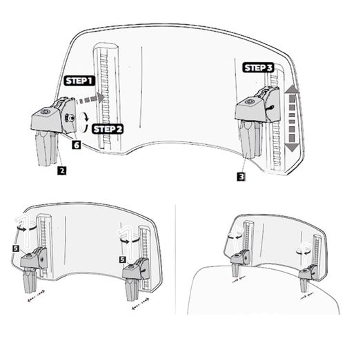 Déflecteur De Spoiler Réglable D'extension Transparente Pare-Brise Moto Pour 36x14cm