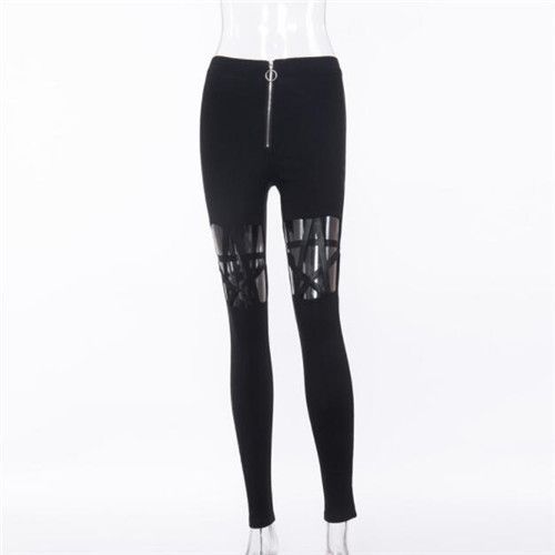Expédié De France Pantalon Pentagramme Noir Femme Fille Gothique Goth Rock K Pop Punk Pink Leggings Moulant Extensible