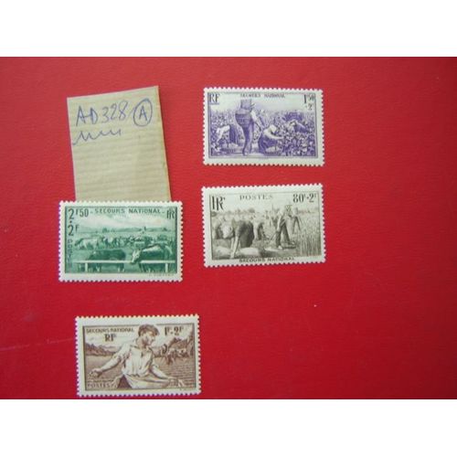 Ad 328 A // Lot De 4 Timbres France Neufs 1940 * N°466 À 468 (+ Gratuit 469 Non Compté Dans La Côte/Prix)