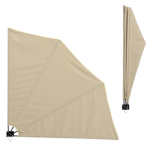 Auvent Latéral Parasol Mural Protection Du Soleil Polyester Beige 160cm X 160cm Helloshop26 03_0003080