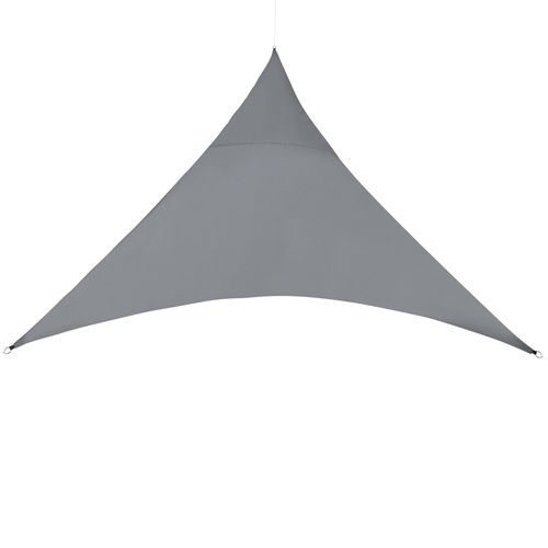 Voile D'ombrage Toile Solaire Polyester Polyuréthane Triangulaire 300 Cm Gris Foncé Helloshop26 03_0004617