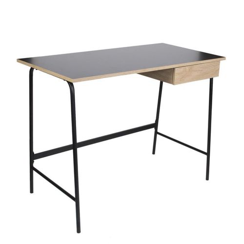 Paris Prix - Bureau Design "Stanford" 100cm Naturel & Noir