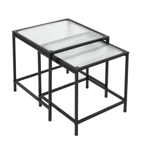 Paris Prix - Lot De 2 Tables Gigognes Design "Rosa" 40cm Noir