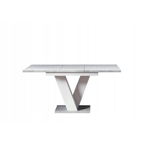Table A Manger Extensible Massi - Beton Et Blanc 120-160 Cm