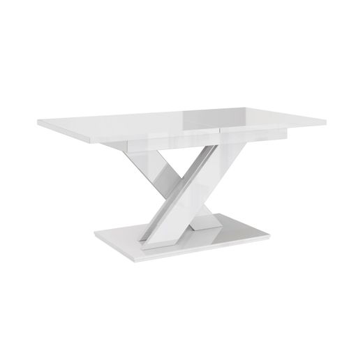 Table A Manger Extensible Bruce - Blanc Laque 140-180 Cm