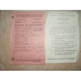 Fascicule De Mobilisation,Avec Son Flyer D'explications De La Direction Du Bureau Militaire De 1934;