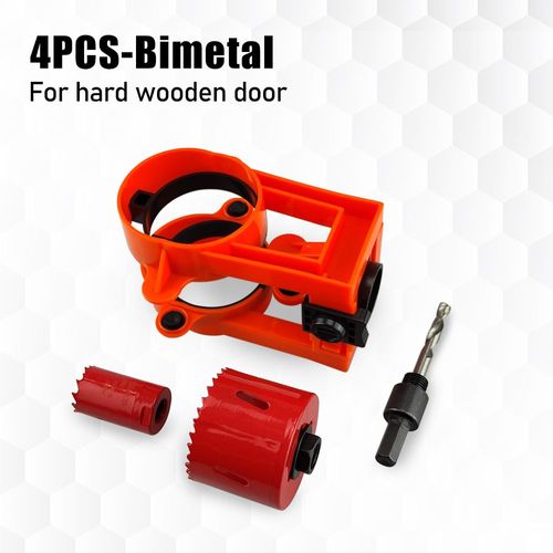 Kit d'installation de serrure avec gabarit de guidage pour portes en bois,gabarit de guidage en plastique réglable avec bras liness-lock,serrure de porte Pi,4 pièces - Type 4Pcs-Bimetal