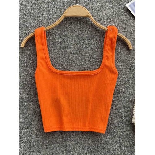 Débardeur Femmes Sexy Dos Nu Y2k Haut Slim Fit Bas Blouse Solide Haut Court Sans Manches Camis Mujer
