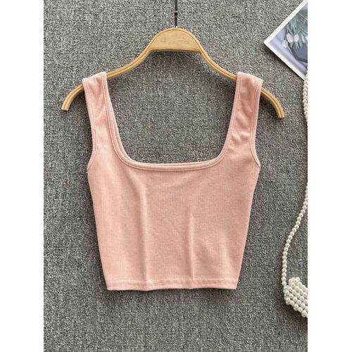Débardeur Femmes Sexy Dos Nu Y2k Haut Slim Fit Bas Blouse Solide Haut Court Sans Manches Camis Mujer